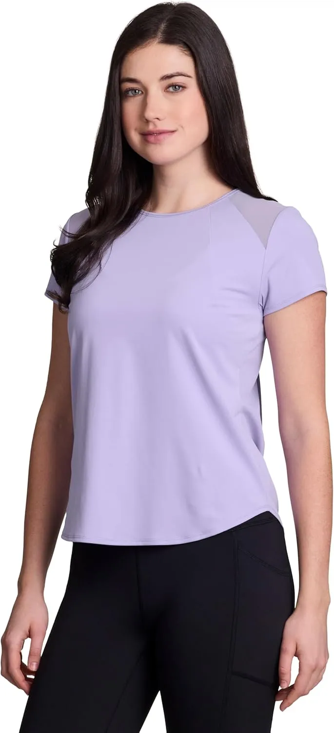 RBX Active Women's Workout Top with Mesh Panels, Breathable Quick Drying Gym Running T-Shirt, with Plus Sizes