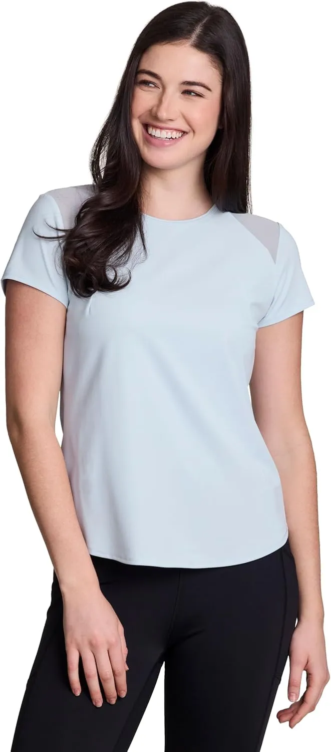 RBX Active Women's Workout Top with Mesh Panels, Breathable Quick Drying Gym Running T-Shirt, with Plus Sizes
