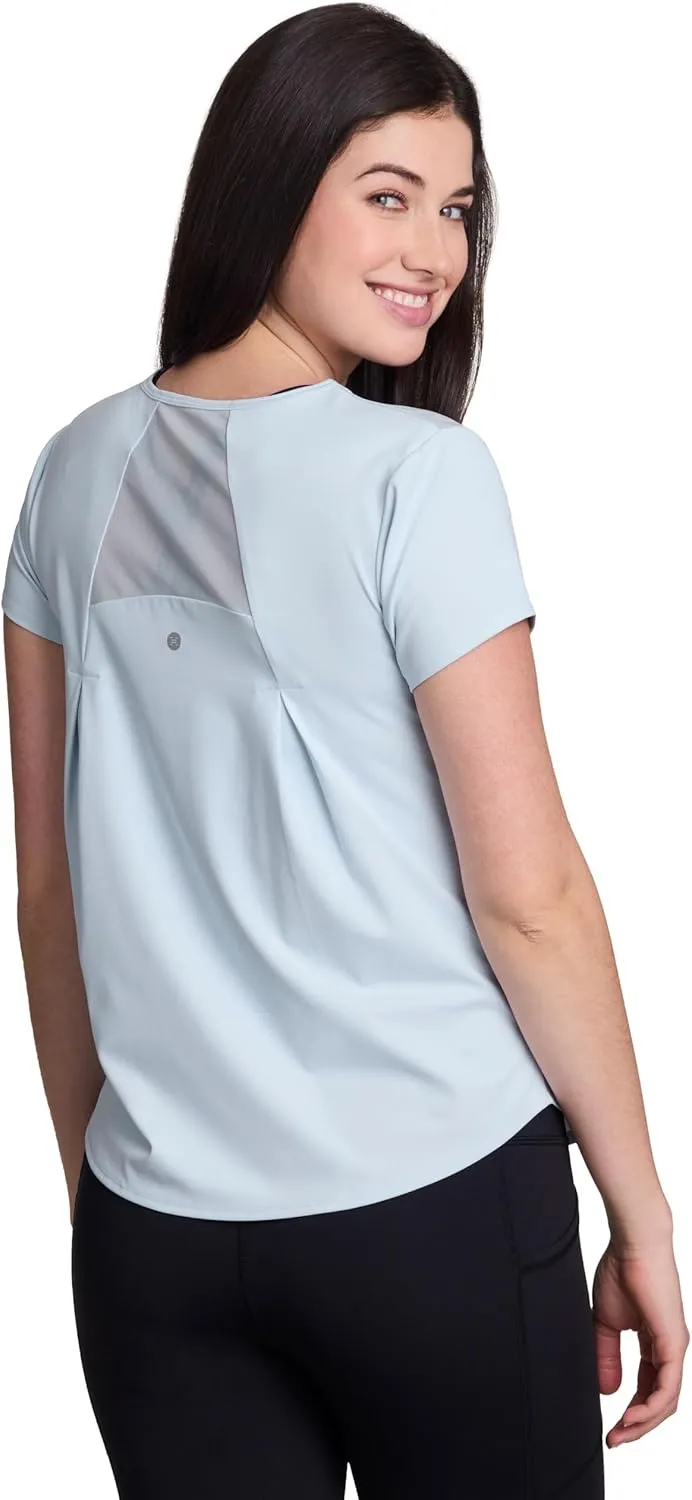 RBX Active Women's Workout Top with Mesh Panels, Breathable Quick Drying Gym Running T-Shirt, with Plus Sizes