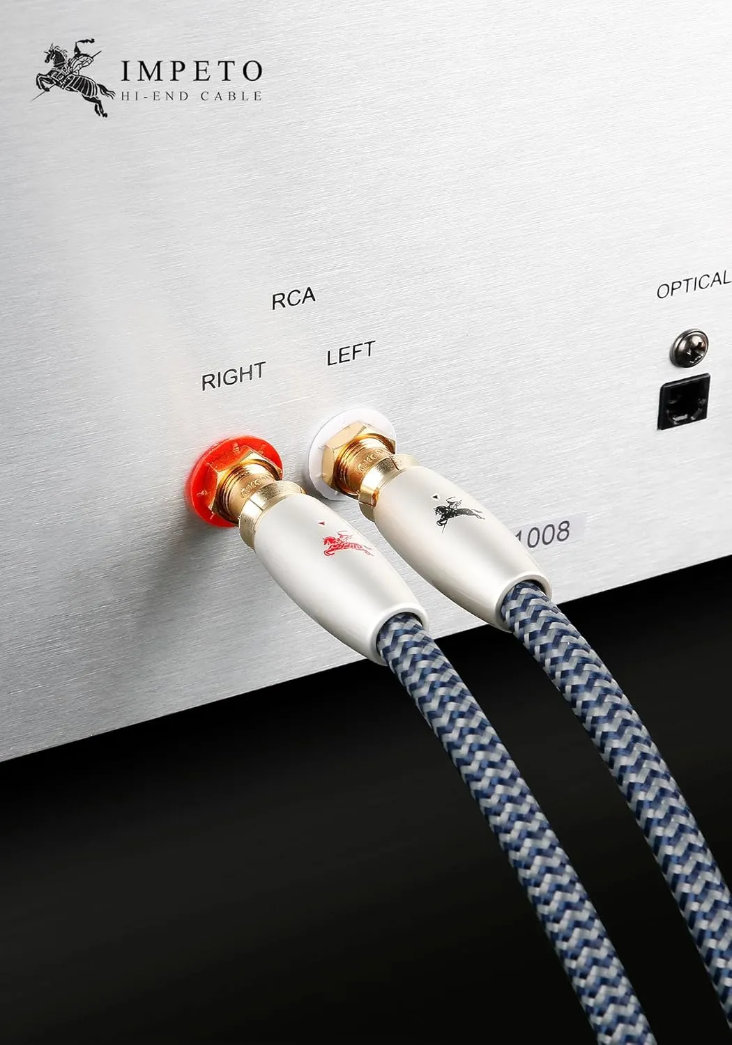 RCA Cable 2RCA to 2RCA Stereo Audio Cable 24K Gold Plated Connector,2Male to 2Male RCA Cord for Home Theater, HDTV, Amplifiers, Hi-Fi Systems (3.28ft)