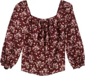 Rebecca Taylor Womens Tilda Pullover Blouse, Red, Large