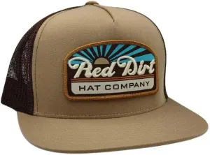 Red Dirt Hat Company 5-Panel Adjustable Snapback Hat, Trucker Cap w/Ventilated Mesh Back & Snap Back Closure, Structured Baseball Cap for Men & Women - Blue Skies, Khaki/Brown, One Size Fits All