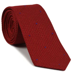 Red Grenadine Grossa with Purple (Hand Sewn) Pin Dots Silk Tie #GGDT-1 (16)