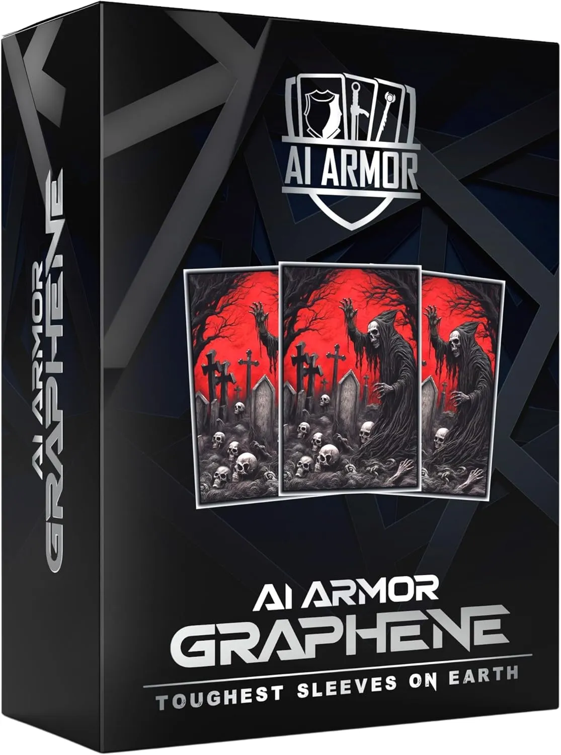 (Red/Black Necromancer) - 105ct Textured Matte TCG/MTG Art Sleeves by Ai Armor (Graphene)