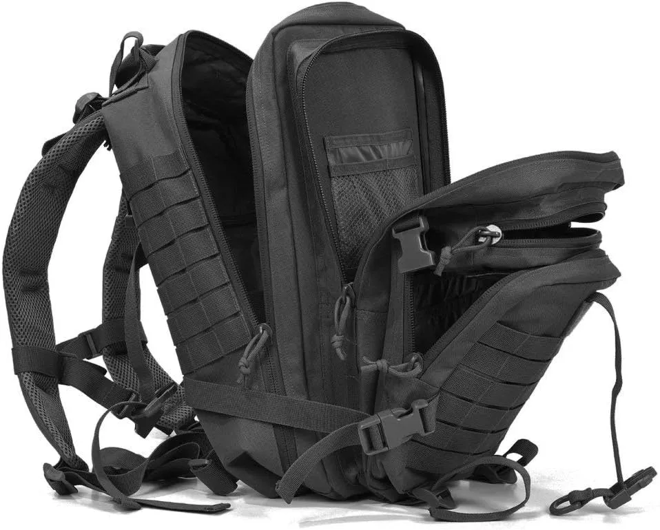 REEBOW GEAR Military Tactical Backpack Small Molle Assault Pack Army Bug Bag Backpacks Rucksack Daypack (Black)