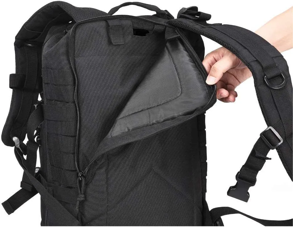 REEBOW GEAR Military Tactical Backpack Small Molle Assault Pack Army Bug Bag Backpacks Rucksack Daypack (Black)