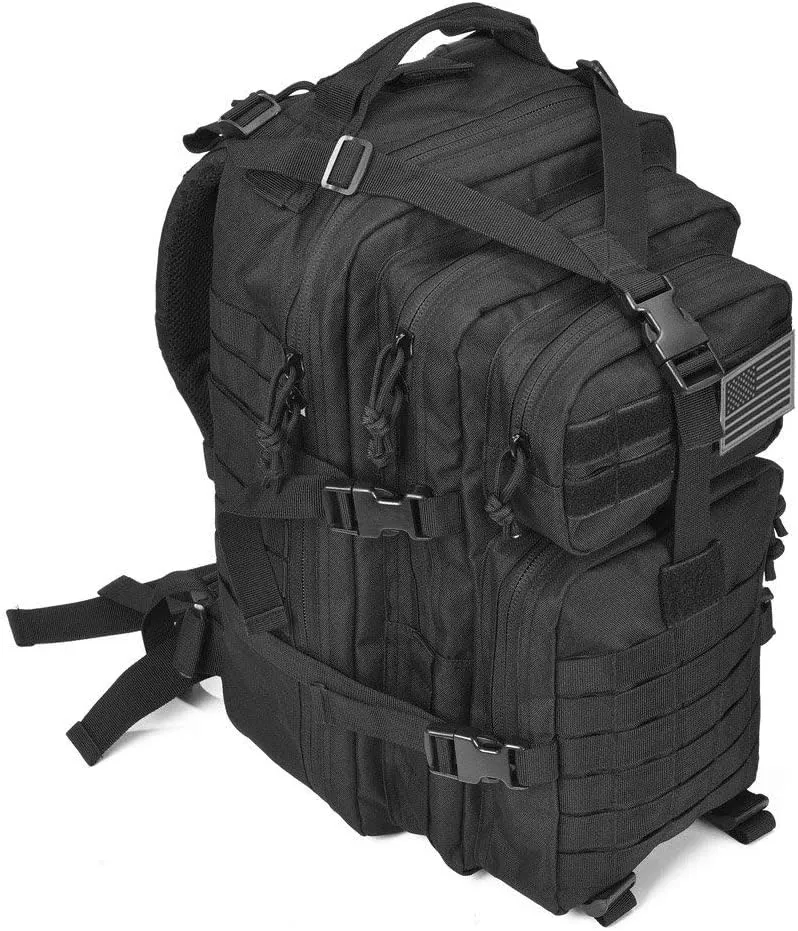 REEBOW GEAR Military Tactical Backpack Small Molle Assault Pack Army Bug Bag Backpacks Rucksack Daypack (Black)