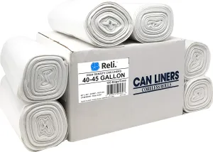 Reli. Premium 40-45 Gallon Trash Bags | 150 Count | Made in USA | Heavy Duty | Bulk | SuperValue | Clear Multi-Use Garbage Bags