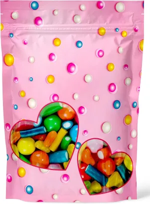 Resealable Standup Bags 3X4.7 inches. 100 Pk – Airtight, Waterproof, Zip Lock Seal and/or Heat Seal - Opaque Foil Pouch - Food Grade Bags For long shelf-life Storage (Small, candy)