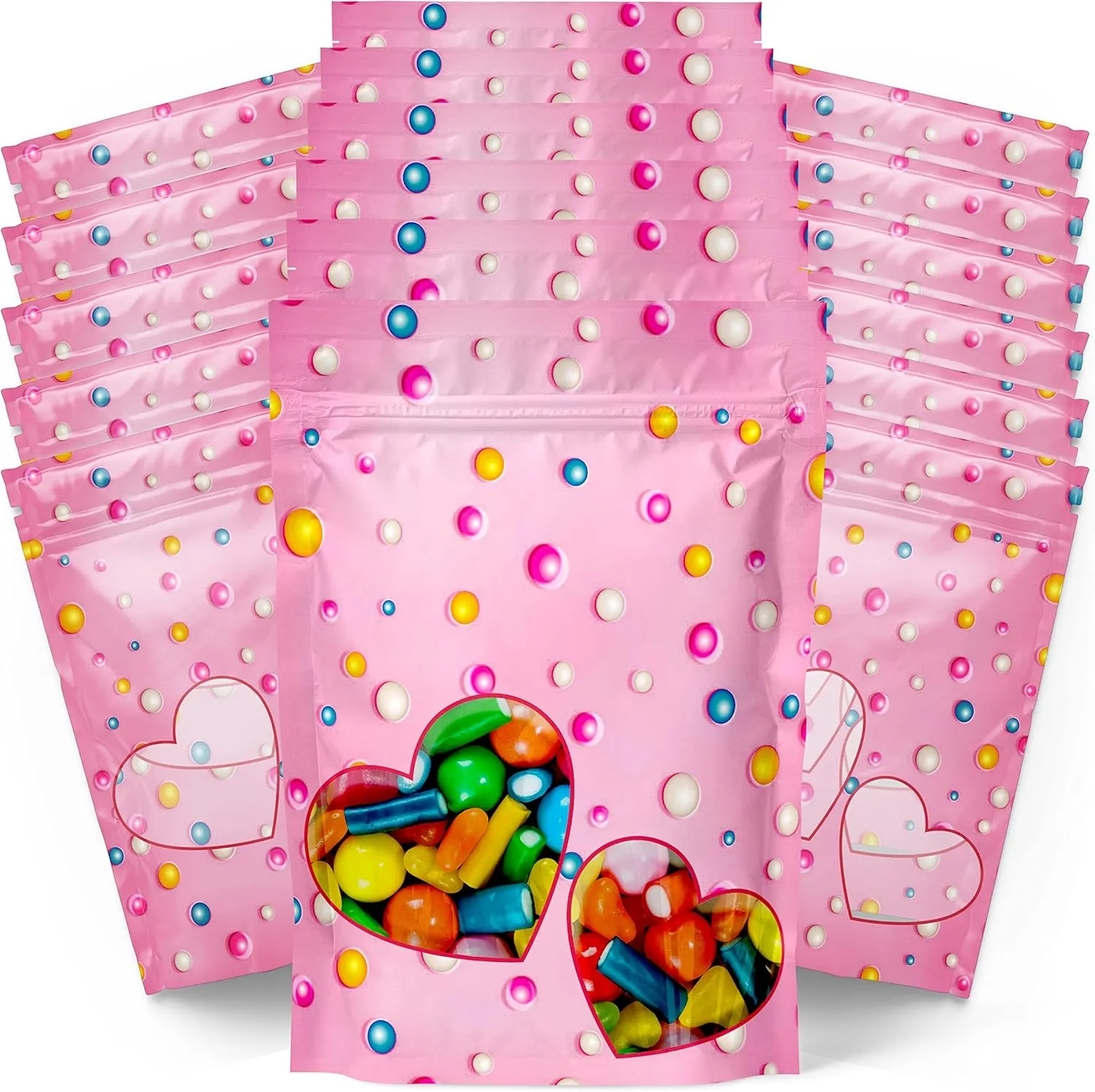 Resealable Standup Bags 3X4.7 inches. 100 Pk – Airtight, Waterproof, Zip Lock Seal and/or Heat Seal - Opaque Foil Pouch - Food Grade Bags For long shelf-life Storage (Small, candy)
