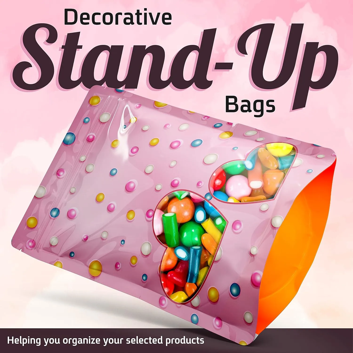 Resealable Standup Bags 3X4.7 inches. 100 Pk – Airtight, Waterproof, Zip Lock Seal and/or Heat Seal - Opaque Foil Pouch - Food Grade Bags For long shelf-life Storage (Small, candy)