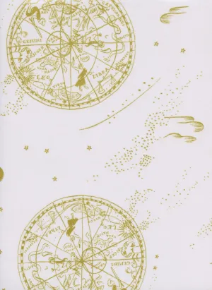 Rifle Paper Co. - Menagerie - Celestial - Blush Lawn Metallic Fabric