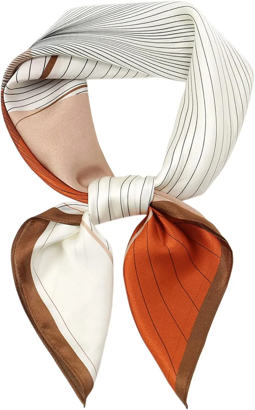 RIIQIICHY 100% Silk Scarf Head Scarf for Women Hair Scarf for Sleeping Hair Wrapping at Night Square Neck Scarves