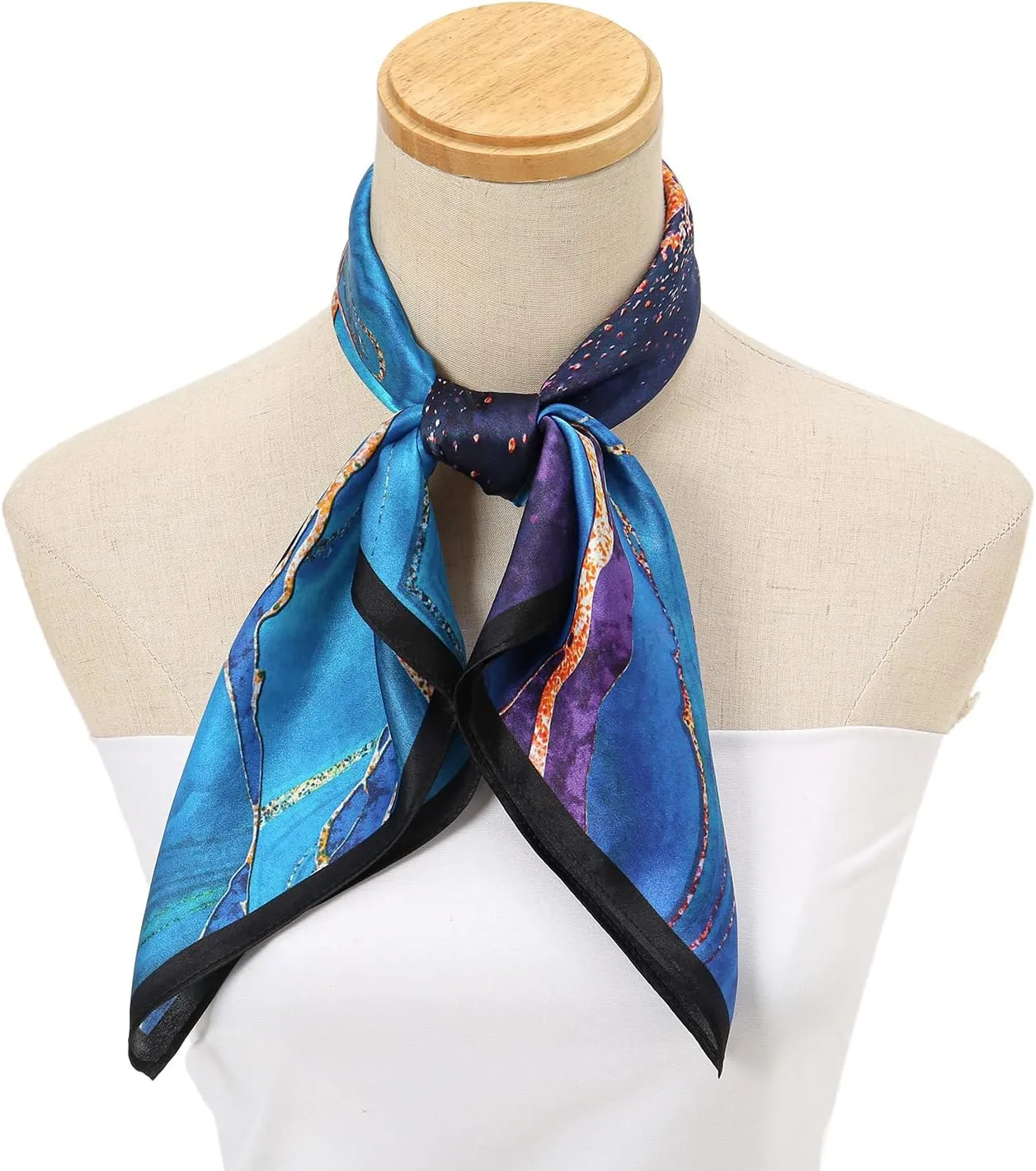 RIIQIICHY 100% Silk Scarf Head Scarf for Women Hair Scarf for Sleeping Hair Wrapping at Night Square Neck Scarves