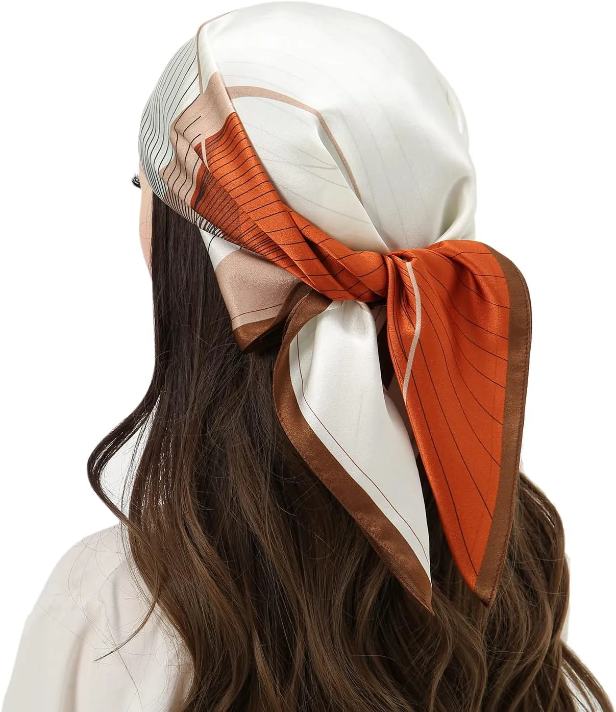 RIIQIICHY 100% Silk Scarf Head Scarf for Women Hair Scarf for Sleeping Hair Wrapping at Night Square Neck Scarves