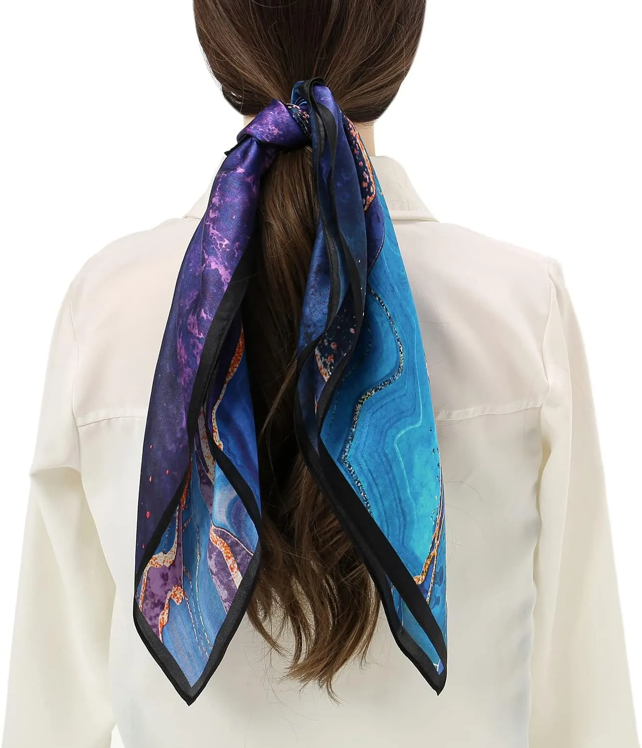 RIIQIICHY 100% Silk Scarf Head Scarf for Women Hair Scarf for Sleeping Hair Wrapping at Night Square Neck Scarves