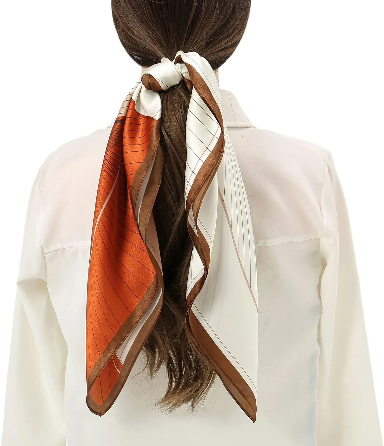 RIIQIICHY 100% Silk Scarf Head Scarf for Women Hair Scarf for Sleeping Hair Wrapping at Night Square Neck Scarves
