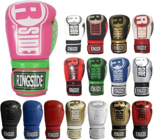 Ringside Apex Flash Sparring Gloves, IMF-Tech Boxing Gloves with Secure Wrist Support, Synthetic Boxing Gloves for Men and Women, Pink and Lime, 14 Oz