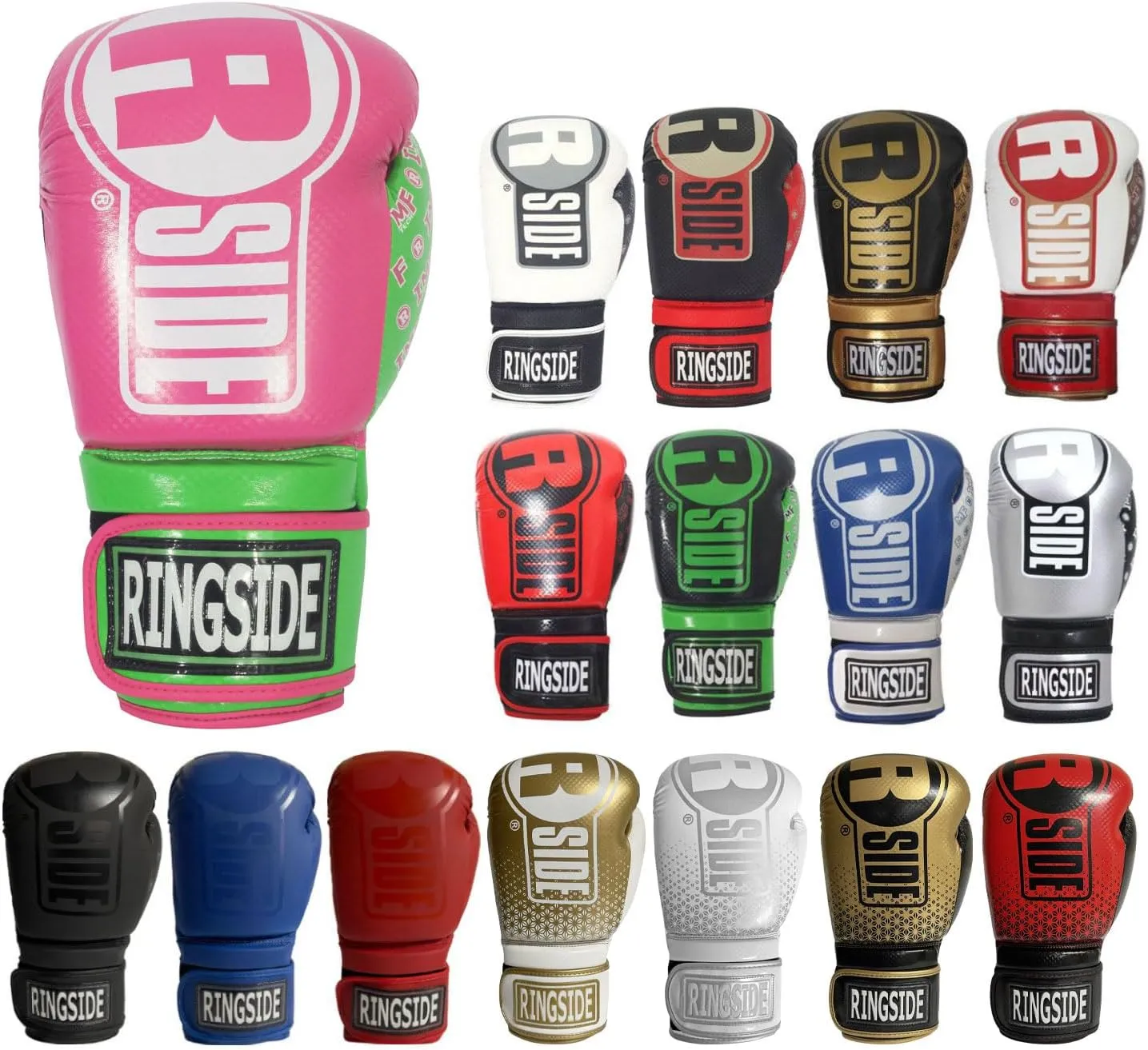 Ringside Apex Flash Sparring Gloves, IMF-Tech Boxing Gloves with Secure Wrist Support, Synthetic Boxing Gloves for Men and Women, Pink and Lime, 14 Oz