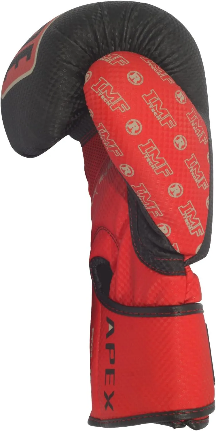 Ringside Apex Flash Sparring Gloves, IMF-Tech Synthetic Boxing Gloves with Secure Wrist Support, Ideal for Men and Women, Black and Black, 16 oz