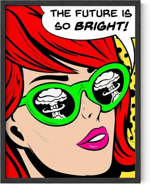 RipGrip Pop Art and Vintage Poster Print | Trendy Andy Warhol Wall Art, Dope Posters, Cool College Posters, Dorm Wall Decor, Cool Wall Art, Unframed 12"x 16" (The Future is Bright)