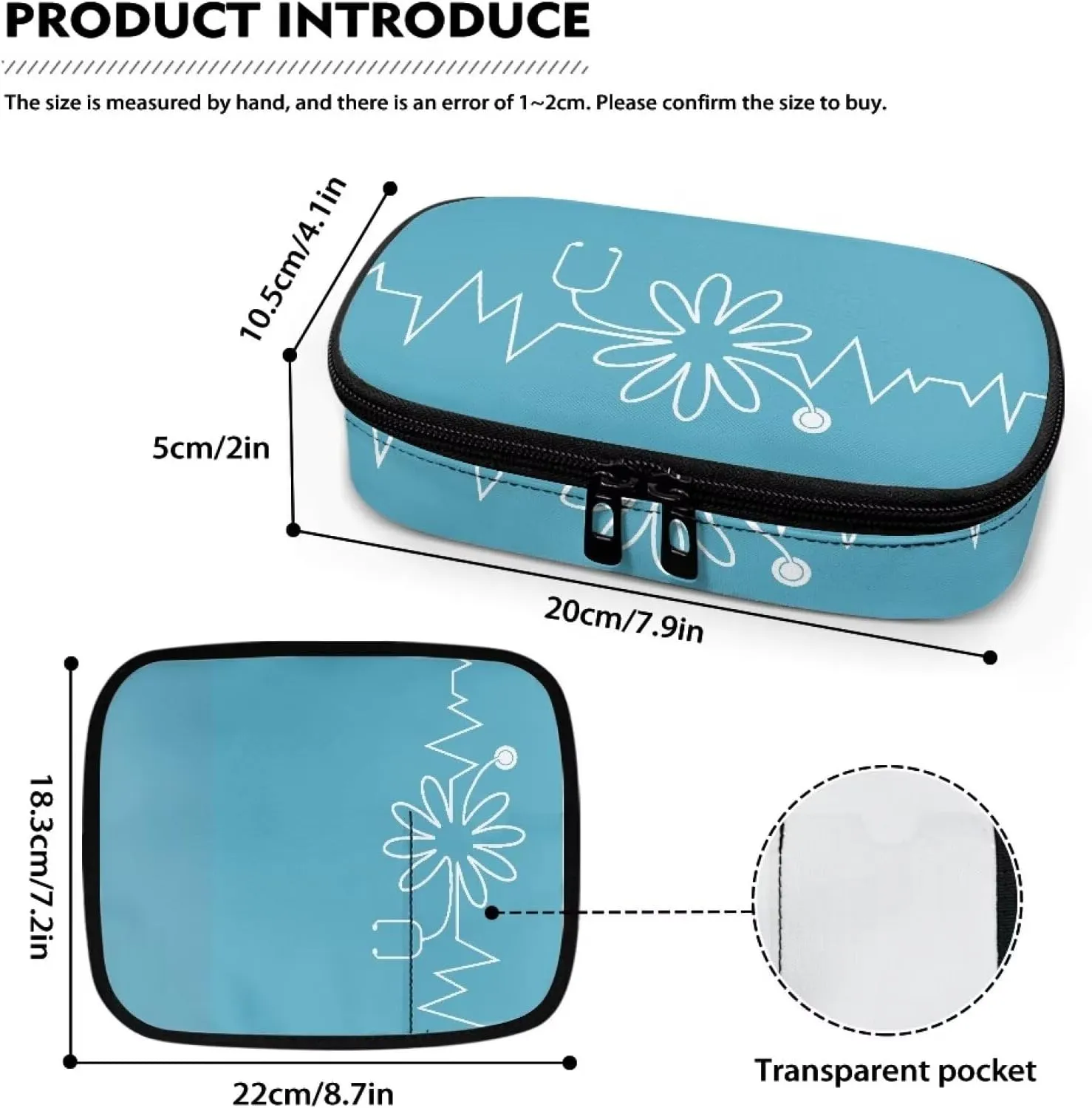 Rnyleeg Blue Insulin Bag for Nurse Diabetic Supplies Travel Case Diabetic Care Storage and Travel Packs Medicine Carrying Case for Insulin Pens