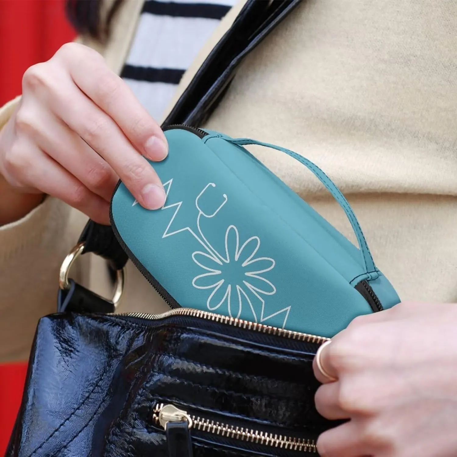 Rnyleeg Blue Insulin Bag for Nurse Diabetic Supplies Travel Case Diabetic Care Storage and Travel Packs Medicine Carrying Case for Insulin Pens