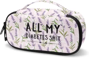 Rnyleeg Insulin Cooler Travel Case Lavender Diabetic Bags for Women All My Diabetes Shit Diabetic Care Storage and Travel Packs