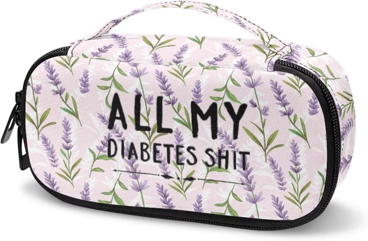 Rnyleeg Insulin Cooler Travel Case Lavender Diabetic Bags for Women All My Diabetes Shit Diabetic Care Storage and Travel Packs