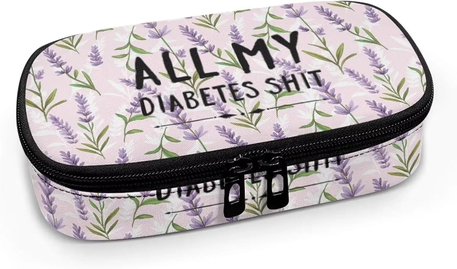 Rnyleeg Insulin Cooler Travel Case Lavender Diabetic Bags for Women All My Diabetes Shit Diabetic Care Storage and Travel Packs