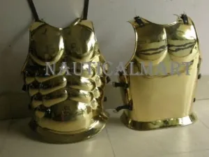 Roman Muscle Armor Cuirass One Size - Brass Halloween Costume