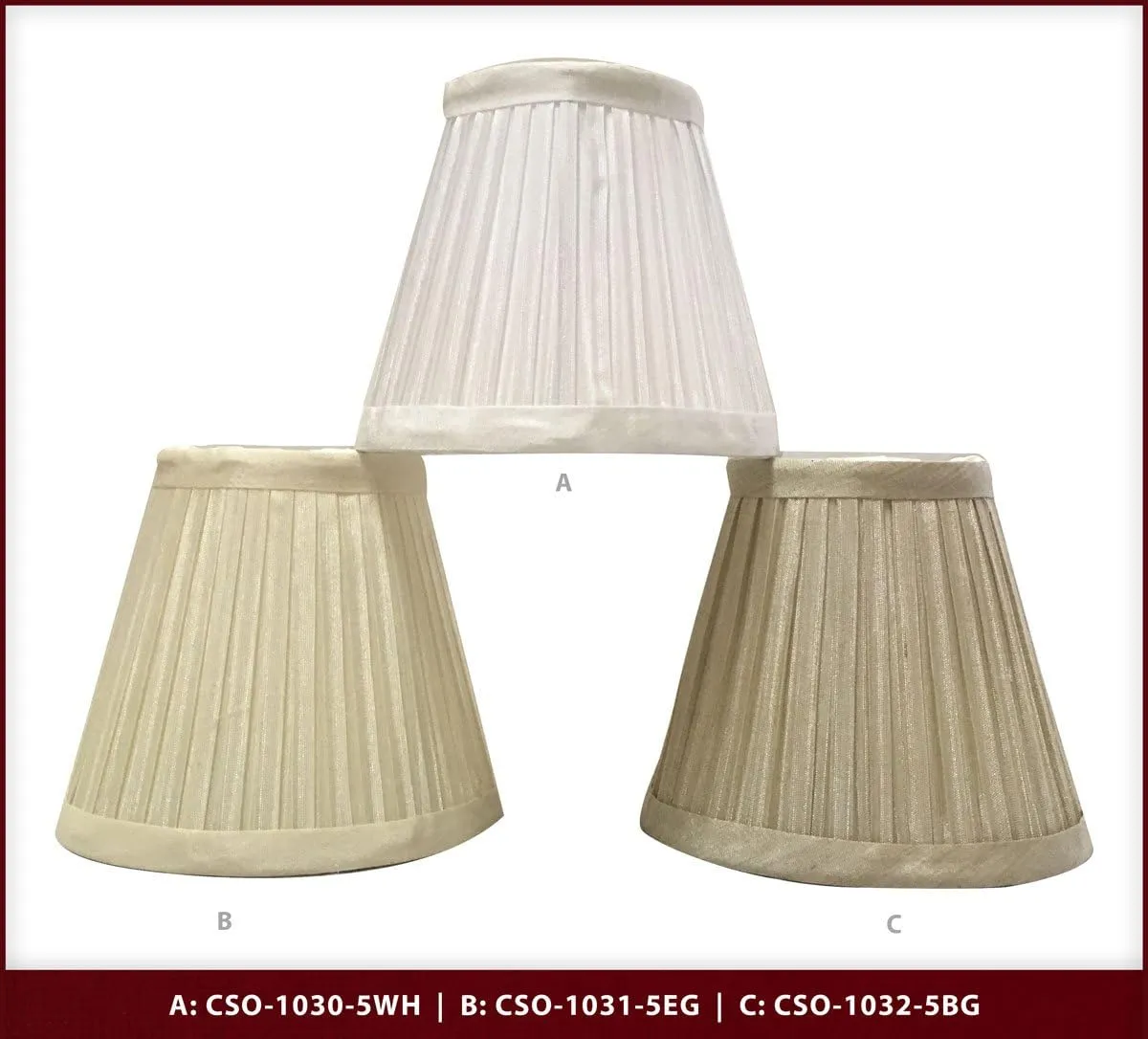 Royal Designs, Inc. Clip on Pleated Empire Chandelier Lamp Shade Flame Clip Fitter, CSO-1031-5EG, 3 x 5 x 4.5, Eggshell, 1 Pack