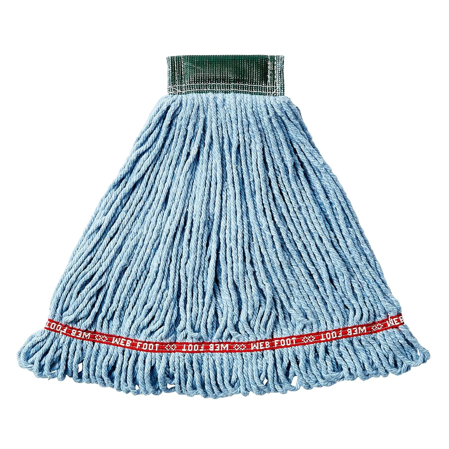 Rubbermaid Commercial Products Web Foot Shrinkless Medium 20 OZ Blend Wet Mop, 5" Headband, Blue, for Janitorial/Professional Cleaners for Hard Floors Hardwood/Tile/Smooth Concrete