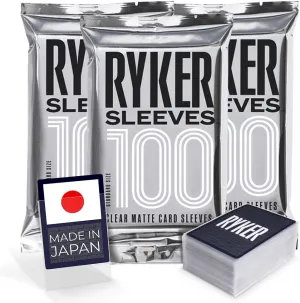 Ryker Sleeves Standard Size Matte Trading Card Sleeves Compatible with Magic The Gathering MTG Pokemon Trading Cards Board Games and Card Game Clear Protectors (3 Pack)