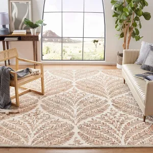 SAFAVIEH Capri Collection Area Rug - 5' x 8', Ivory & Brown, Handmade Wool, Ideal for High Traffic Areas in Living Room, Bedroom (CPR208T)