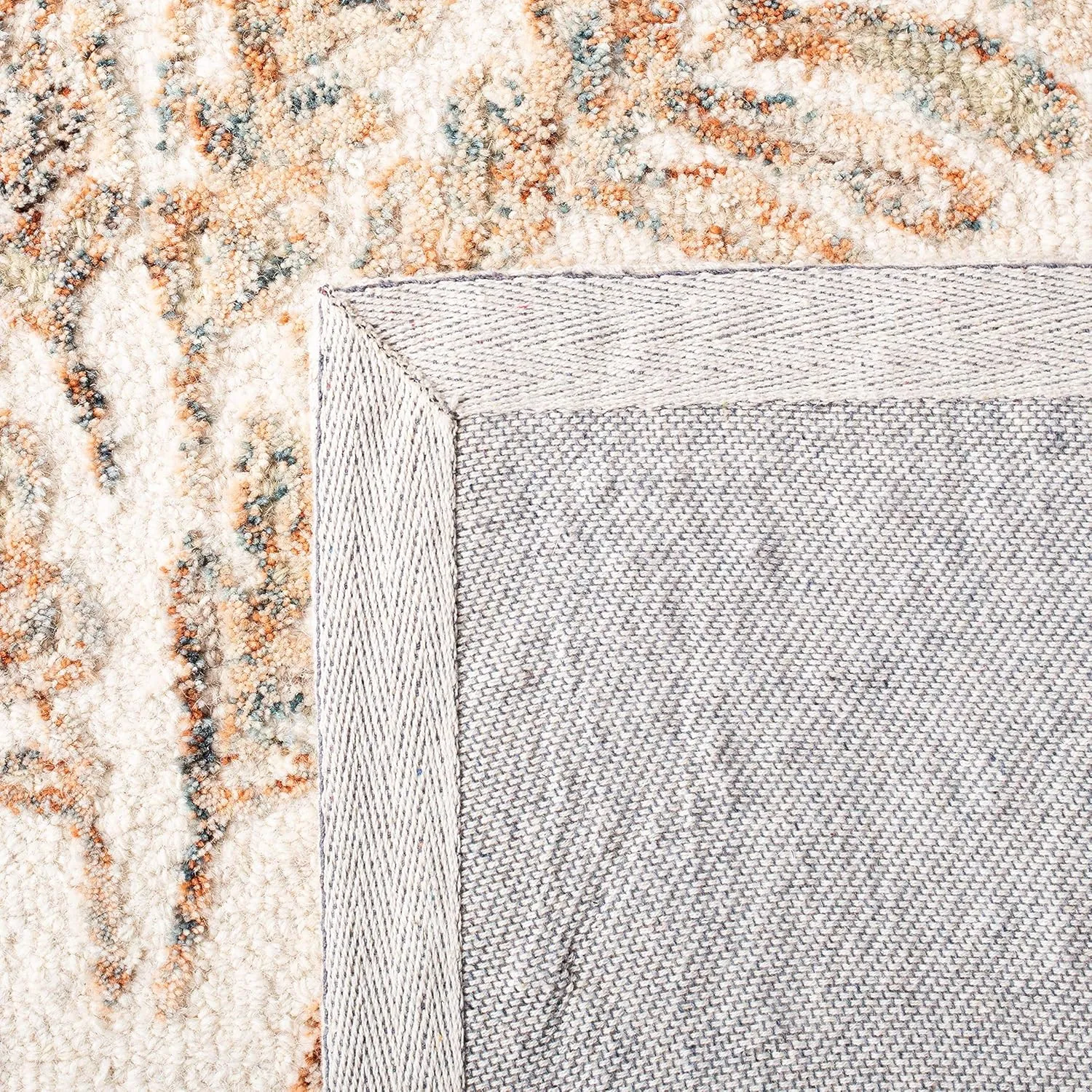 SAFAVIEH Capri Collection Area Rug - 5' x 8', Ivory & Brown, Handmade Wool, Ideal for High Traffic Areas in Living Room, Bedroom (CPR208T)