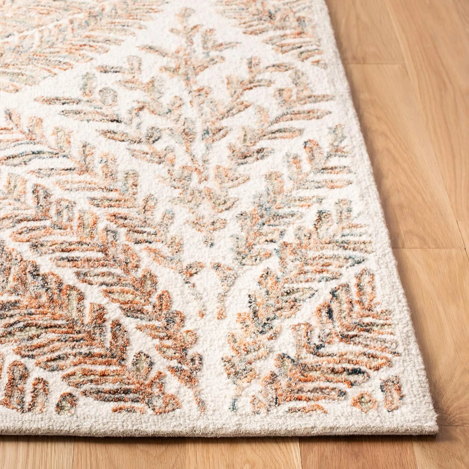SAFAVIEH Capri Collection Area Rug - 5' x 8', Ivory & Brown, Handmade Wool, Ideal for High Traffic Areas in Living Room, Bedroom (CPR208T)