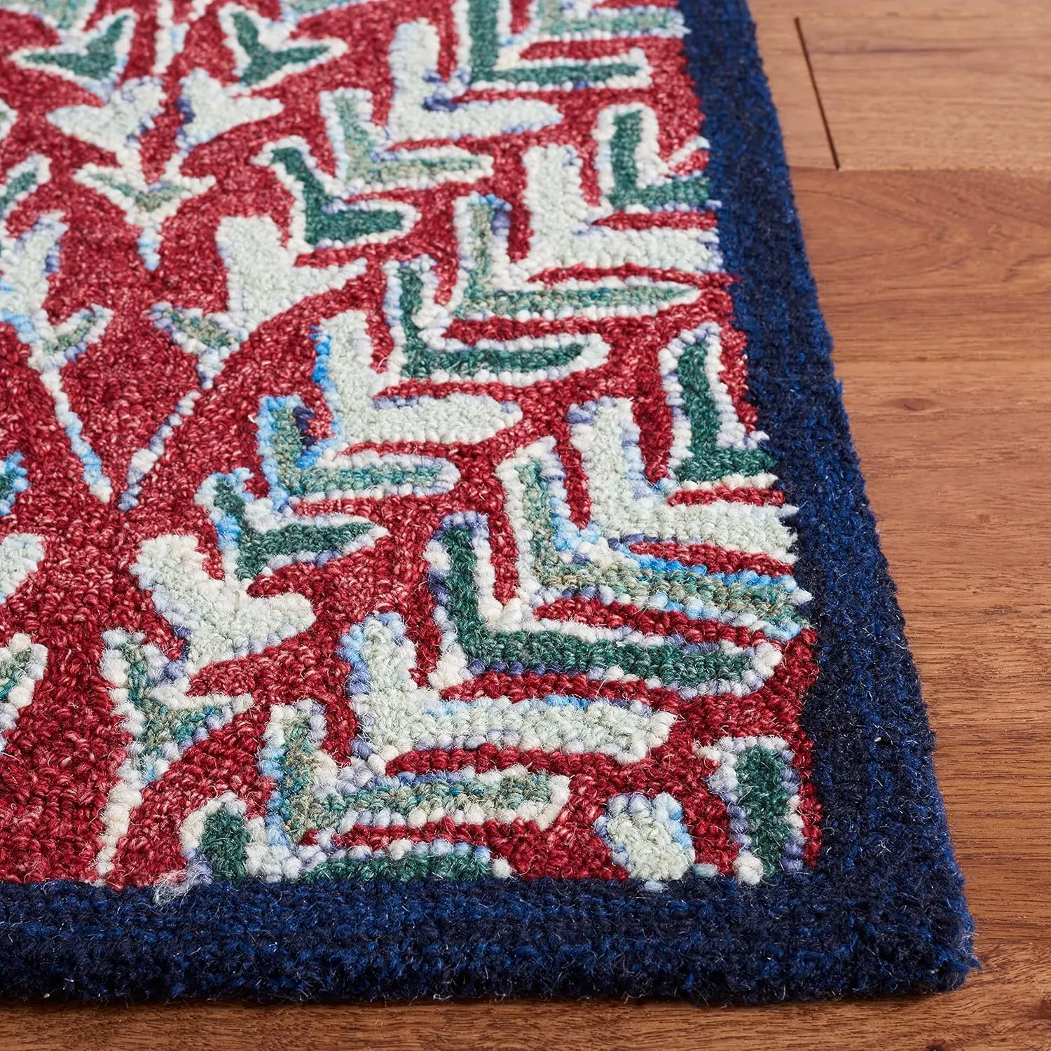 SAFAVIEH Capri Collection Area Rug - 9' x 12', Red & Green, Handmade Wool, Ideal for High Traffic Areas in Living Room, Bedroom (CPR208Q)