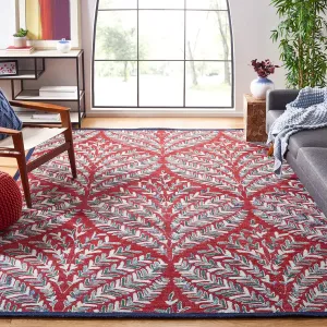 SAFAVIEH Capri Collection Area Rug - 9' x 12', Red & Green, Handmade Wool, Ideal for High Traffic Areas in Living Room, Bedroom (CPR208Q)