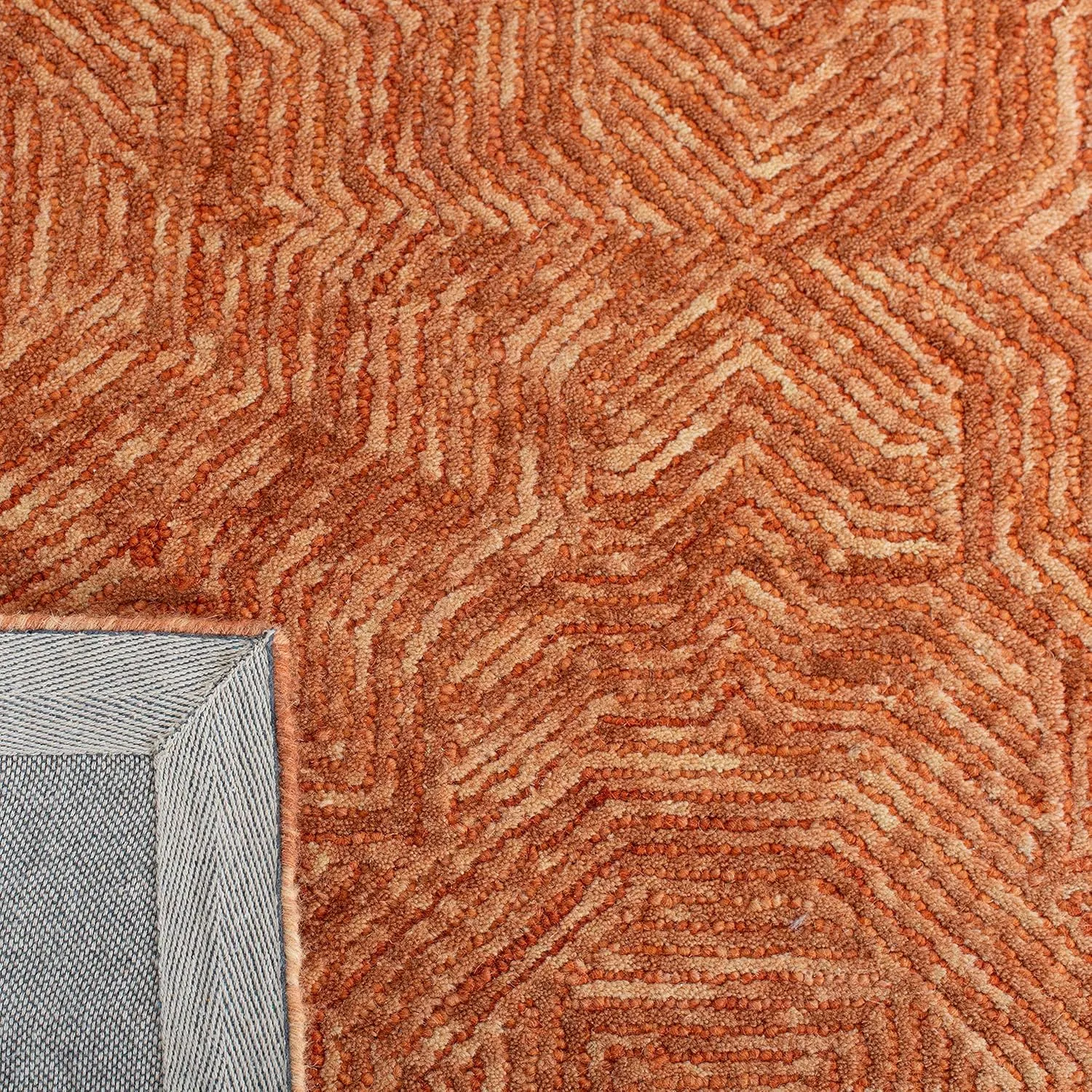 SAFAVIEH Ikat Collection Area Rug - 9' x 12', Rust, Handmade Wool, Ideal for High Traffic Areas in Living Room, Bedroom (IKT506P)