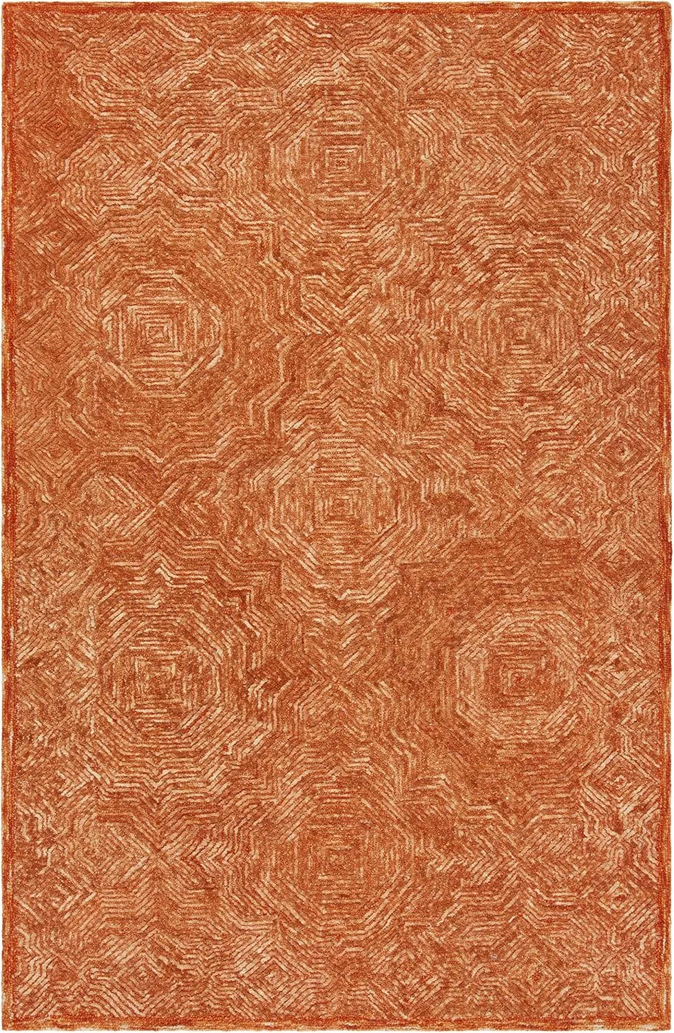 SAFAVIEH Ikat Collection Area Rug - 9' x 12', Rust, Handmade Wool, Ideal for High Traffic Areas in Living Room, Bedroom (IKT506P)
