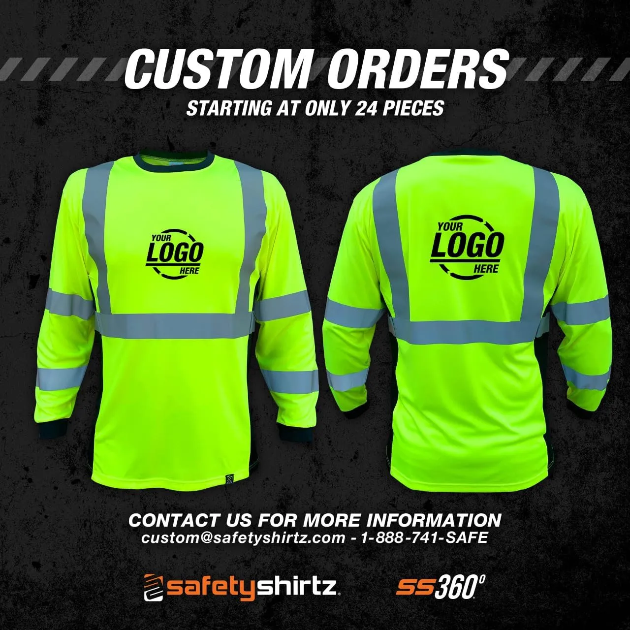 SafetyShirtz Men's SS360 Basic Tees All (Both Type O and Class 3) - Short Sleeve and Long Sleeve