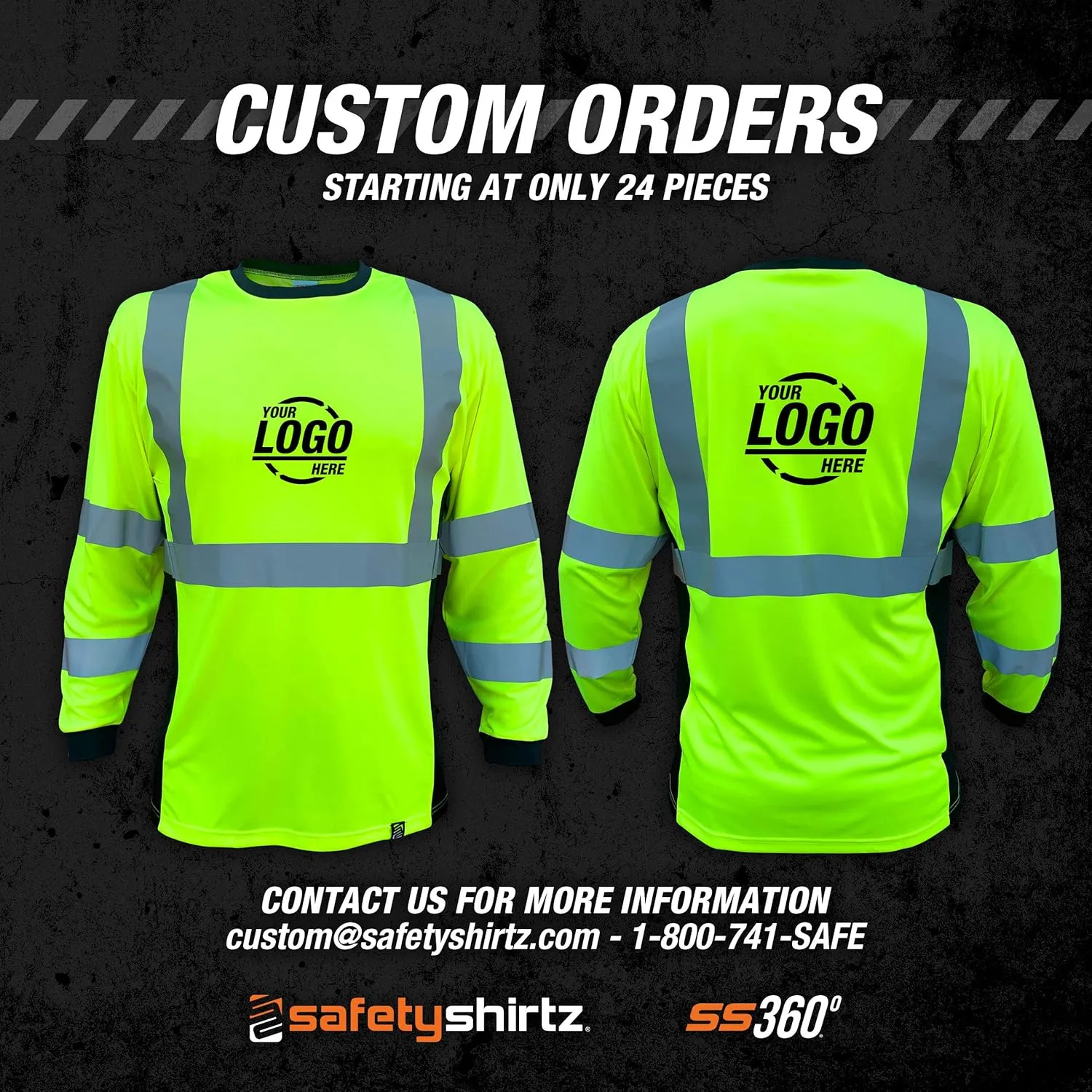 SafetyShirtz Men's SS360 Basic Tees All (Both Type O and Class 3) - Short Sleeve and Long Sleeve