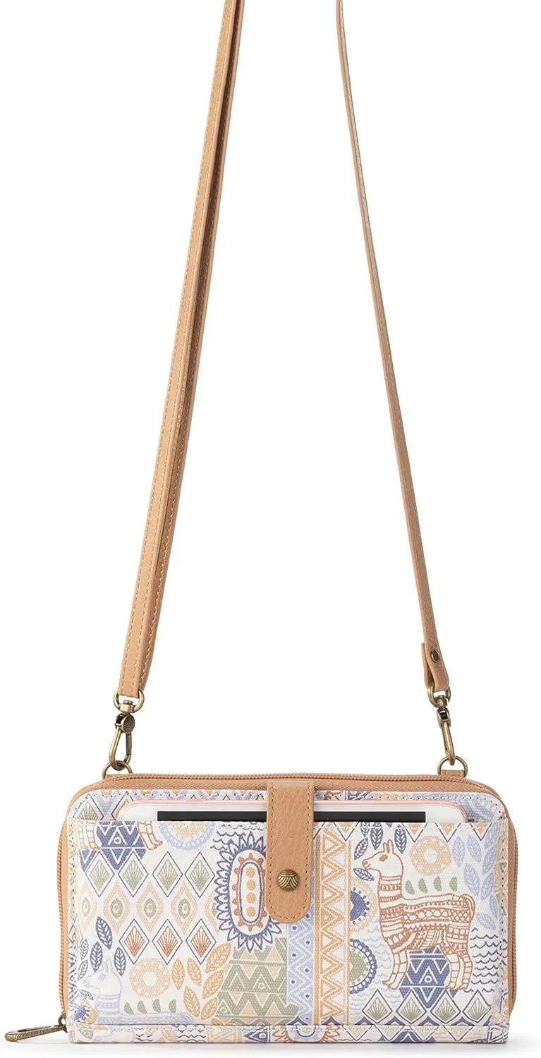 Sakroots Artist Circle Smartphone Crossbody in Coated Canvas, Detachable Wristlet Strap