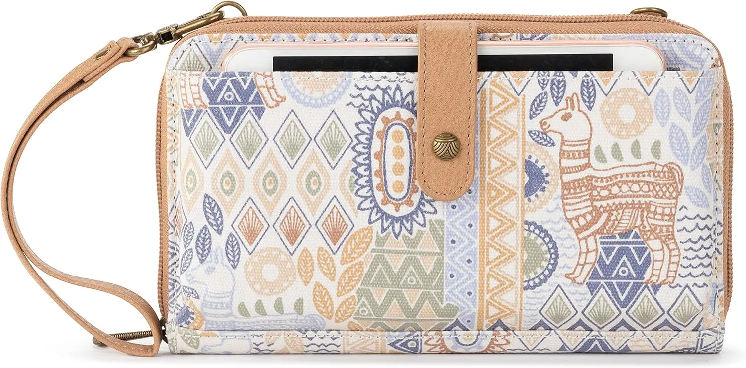 Sakroots Artist Circle Smartphone Crossbody in Coated Canvas, Detachable Wristlet Strap