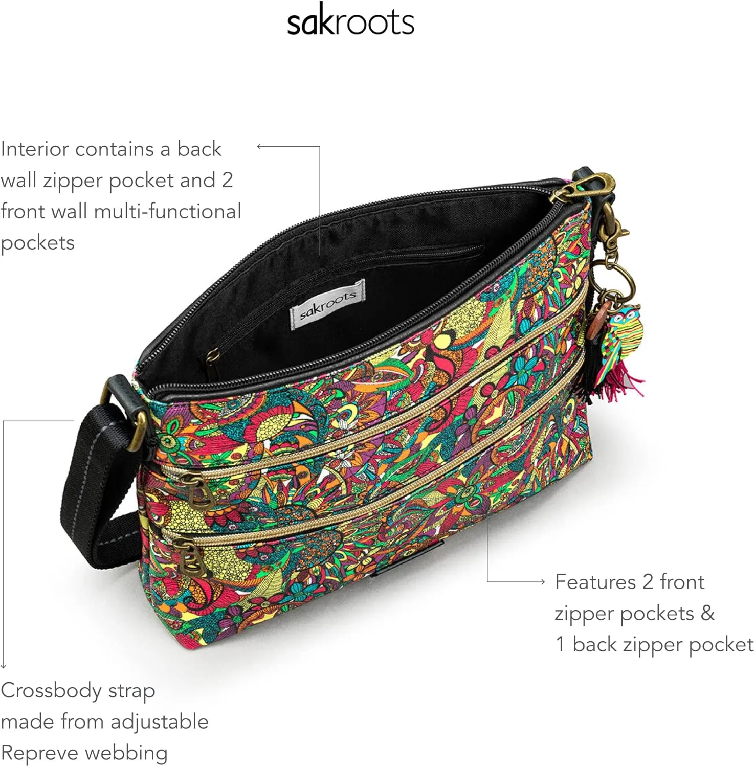 Sakroots Basic Crossbody Bag in Coated Canvas