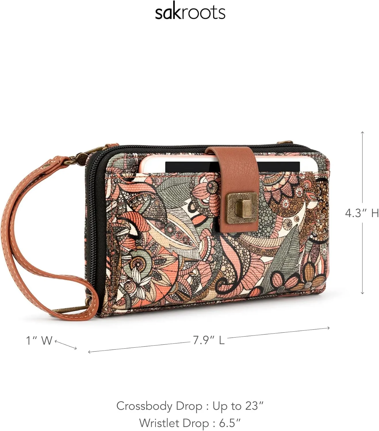 Sakroots Large Coated Canvas Smartphone Crossbody Bag