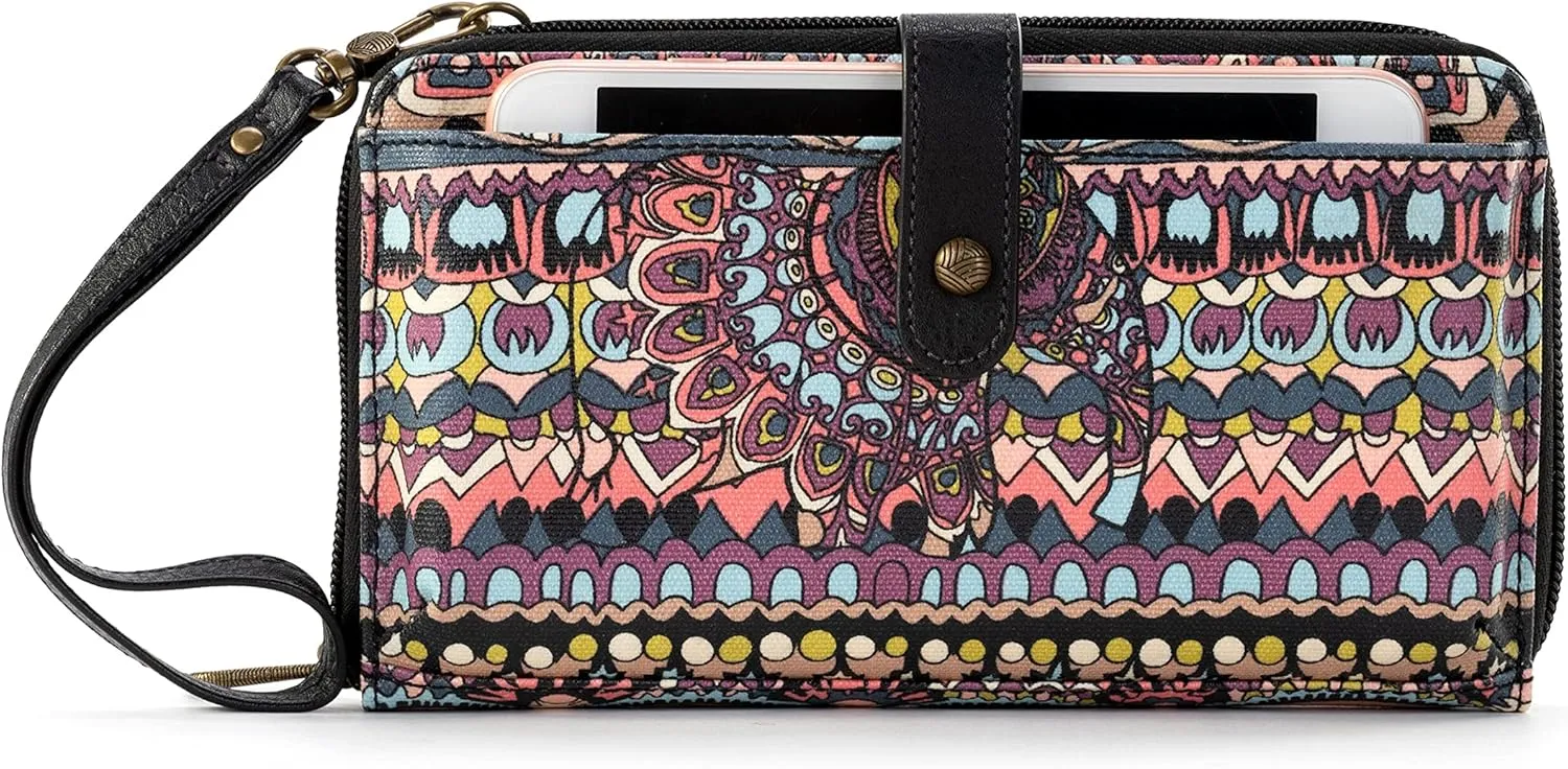 Sakroots Large Smartphone Crossbody Bag in Coated Canvas, Convertible Purse with Detachable Wristlet Strap