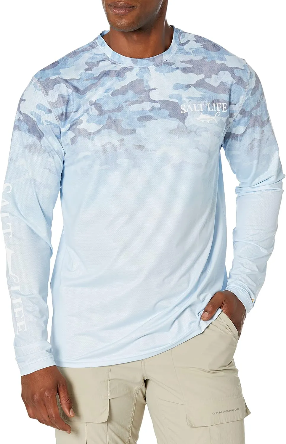 Salt Life Men's Into The Abyss Long Sleeve Perforated Mesh Performance Shirt