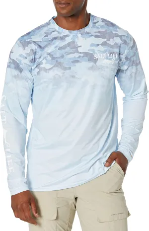 Salt Life Men's Into The Abyss Long Sleeve Perforated Mesh Performance Shirt
